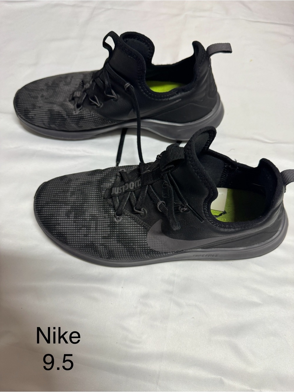 Nike Black and Neon Green Low-Top Sneakers